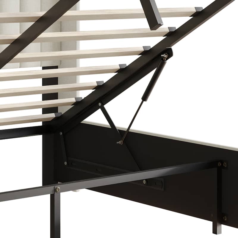 CraftPorch Minimalist Wingback Platform Lift Up Storage Bed
