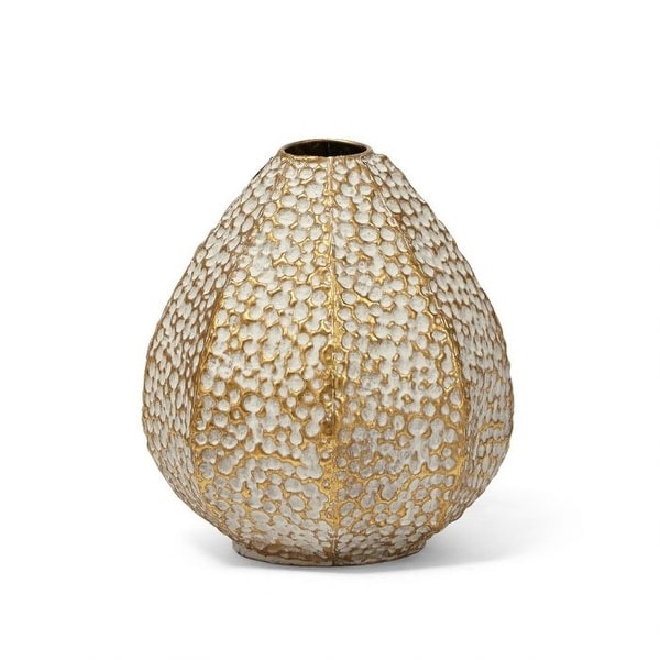 9.5" Alvena Antique Gold Small Iron Vase - N/A