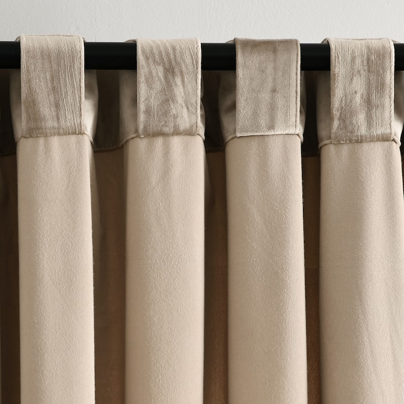 Lush Decor Prima Velvet Solid Light Filtering Back Tab Rod Pocket Window Curtain Panels Set