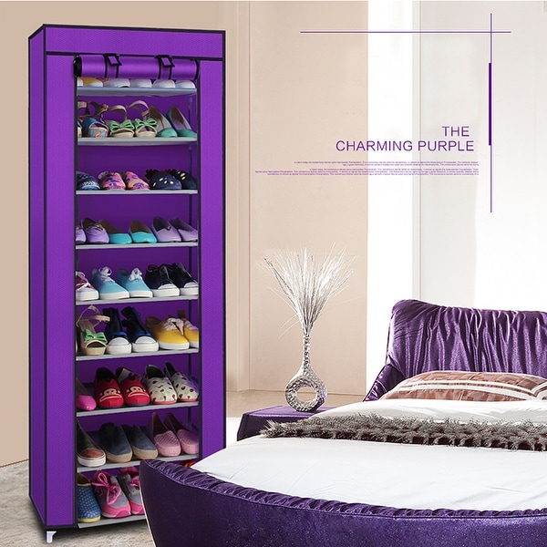 Fashionable Room saving 9 Lattices Non woven Fabric Shoes Cabinet