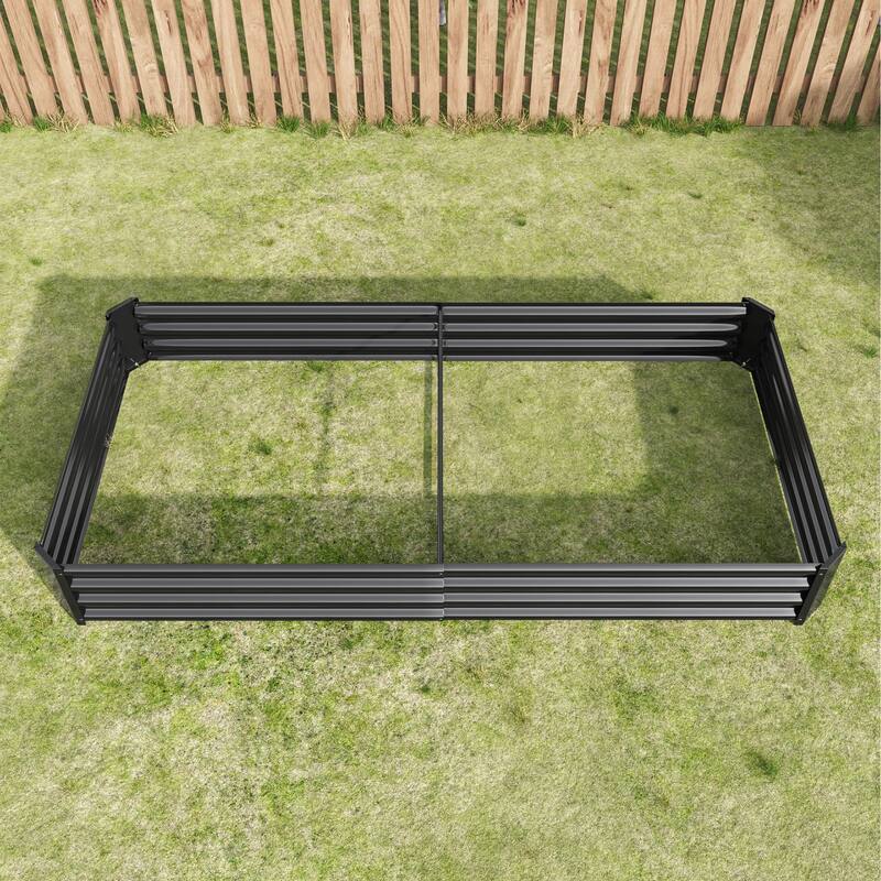 GDFStudio - Large Oval Metal Raised Garden Bed for Vegetables, Flowers, and Plants, Outdoor Backyard Planter Box