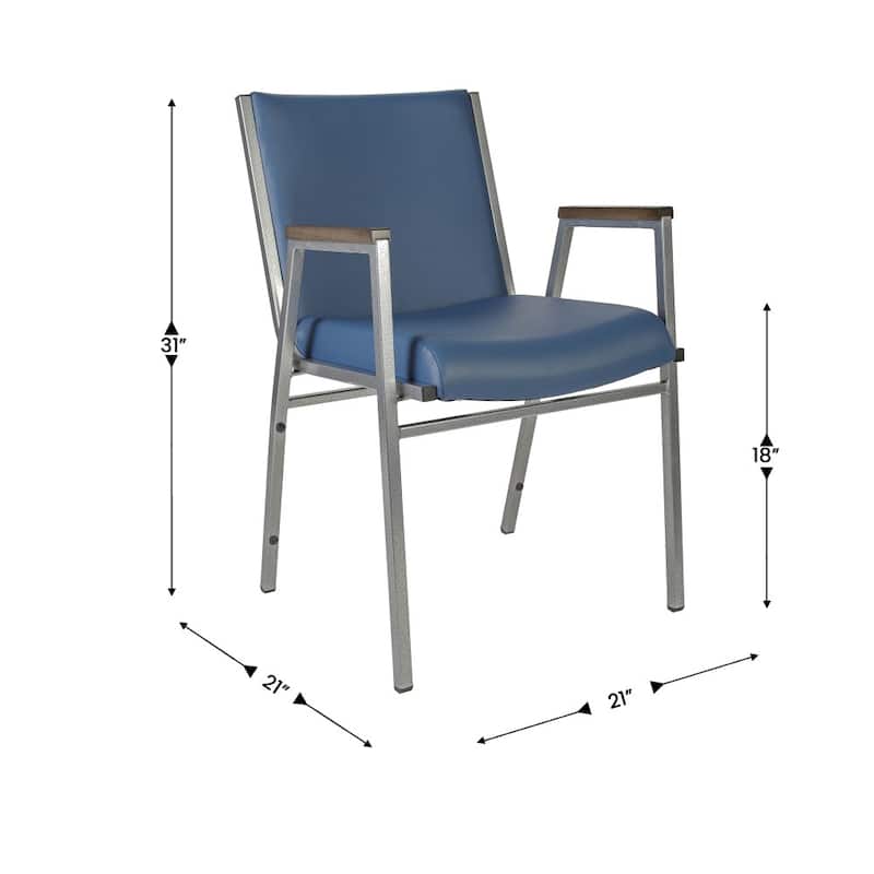Heavy Duty Stackable Arm Chair (Set of 4) - 21"D x 21"W x 31"H