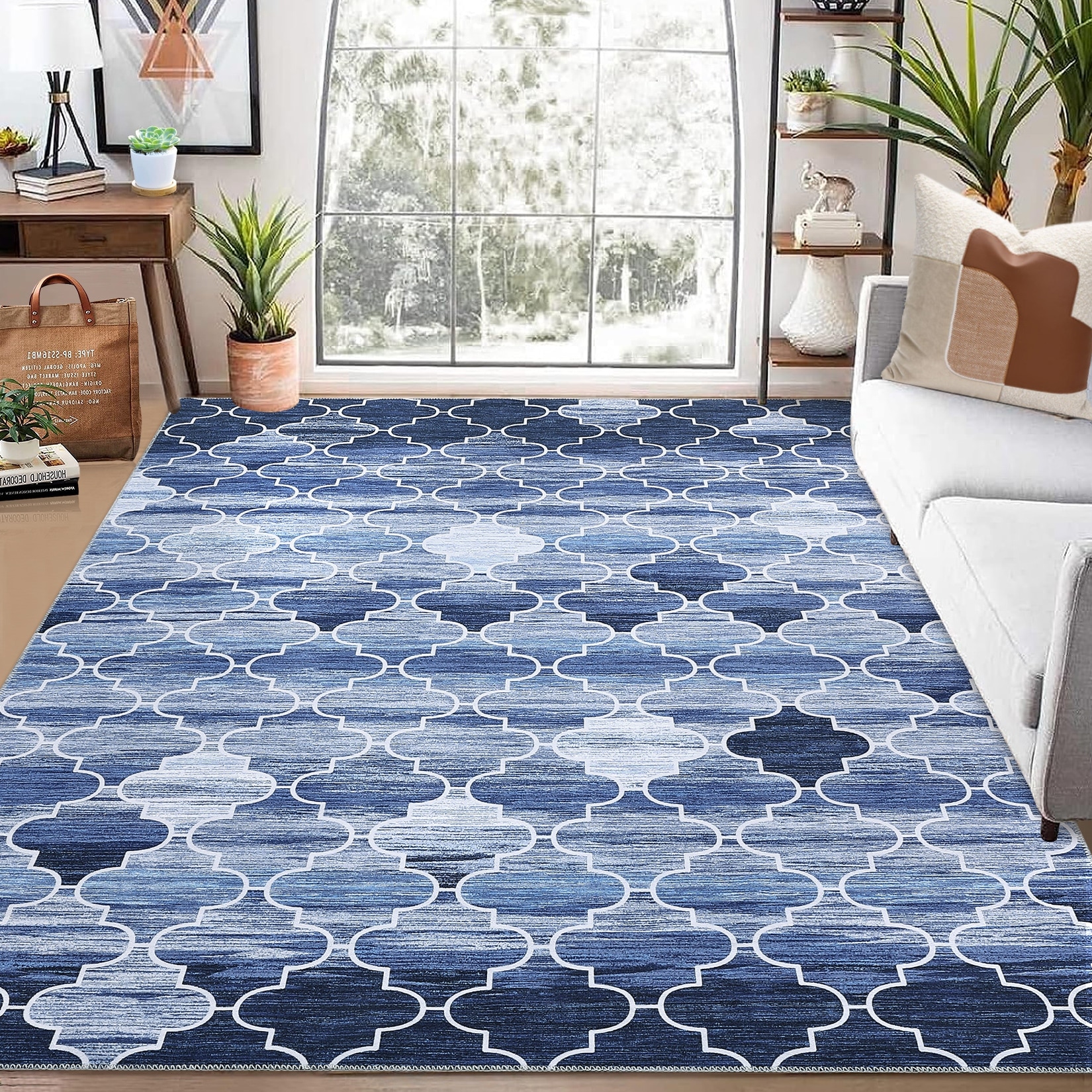 Garvee Modern Geometric Block Trellis Area Rug