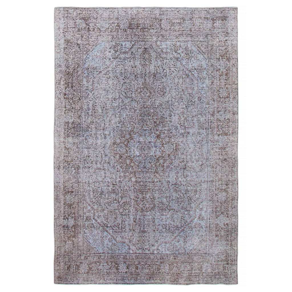 ECARPETGALLERY Hand-knotted Color Transition Denim Blue Wool Rug - 6'2 x 9'5