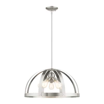 Livex Lighting 5-light Brushed Nickel Pendant Chandelier, 49645-91 - 24"DIA 15.5"- 51.5"ADJ.H
