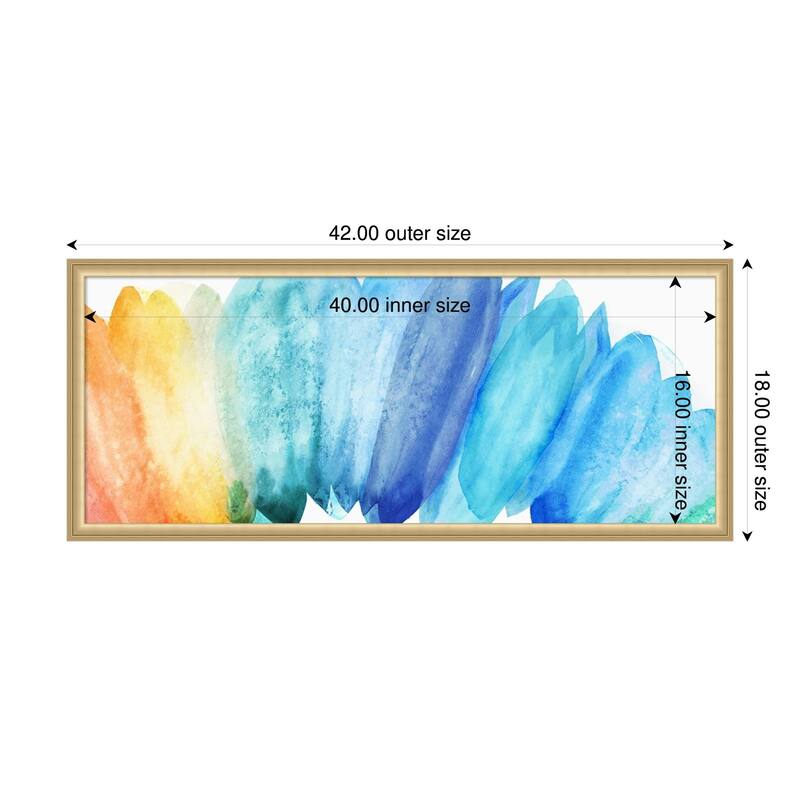 Amanti Art Framed Fabric Pinboard Burst of Rainbow by Eva Watts Printed Bulletin Board - Board Size 40 x 16
