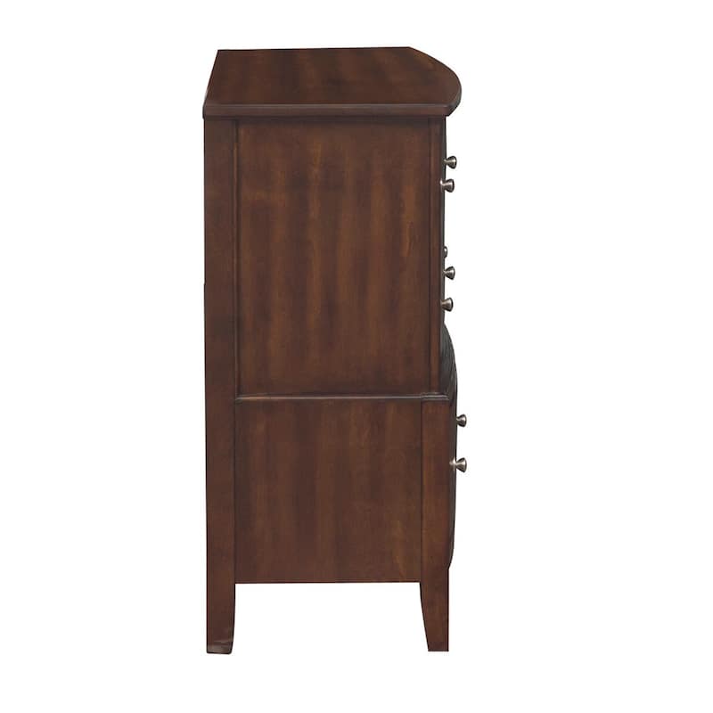 Wooden Dresser with Natural Grain Texture Finish and 6 Drawers, Brown