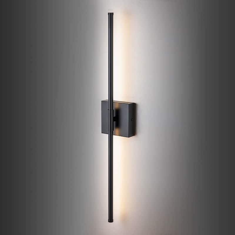1-Light Black/ Gold/ Nickel Modern Long Linear Strip Wall Sconce Dimmable LED Bathroom Vanity Light