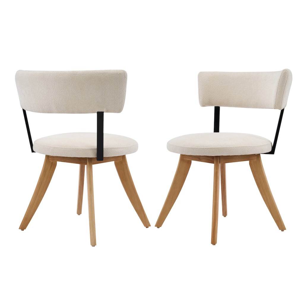 Christopher Knight Home - Modern Upholstered Rubber Wood Dining Chairs with Curved Back
