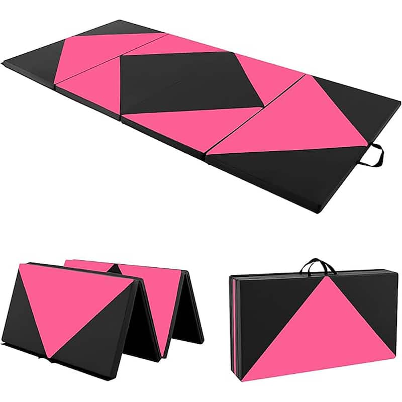 Folding Gymnastics Mat Tumbling Mat w/ Hook & Loop Fasteners