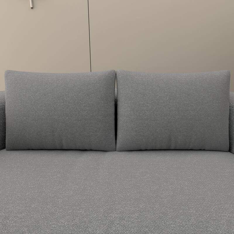 2-in-1 Foldable Convertible Futon Twin Size Sleeper Bed with 2 Pillows