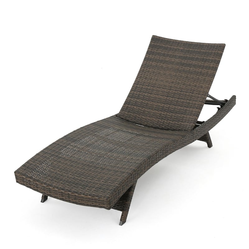 Modern Outdoor Aluminum Frame Wicker Recliner