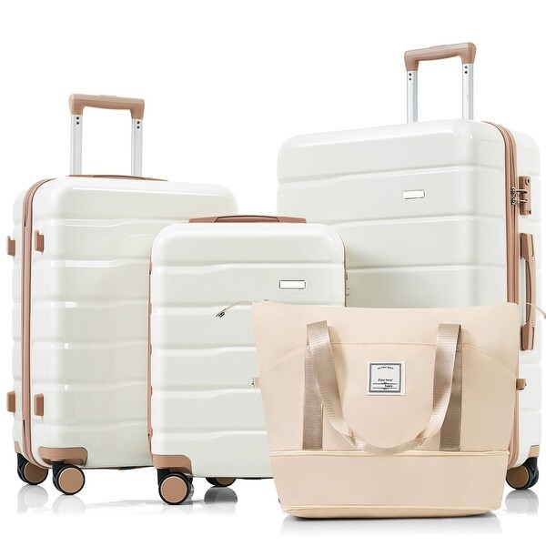 4 Piece ABS Durable Suitcase with Travel Bag Bed Bath Beyond 41368834