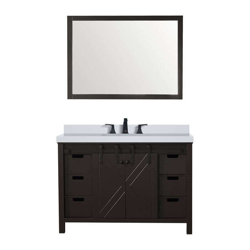 Marsyas Bath Vanity, Cultured Marble Countertop, Faucet Set and Mirrors