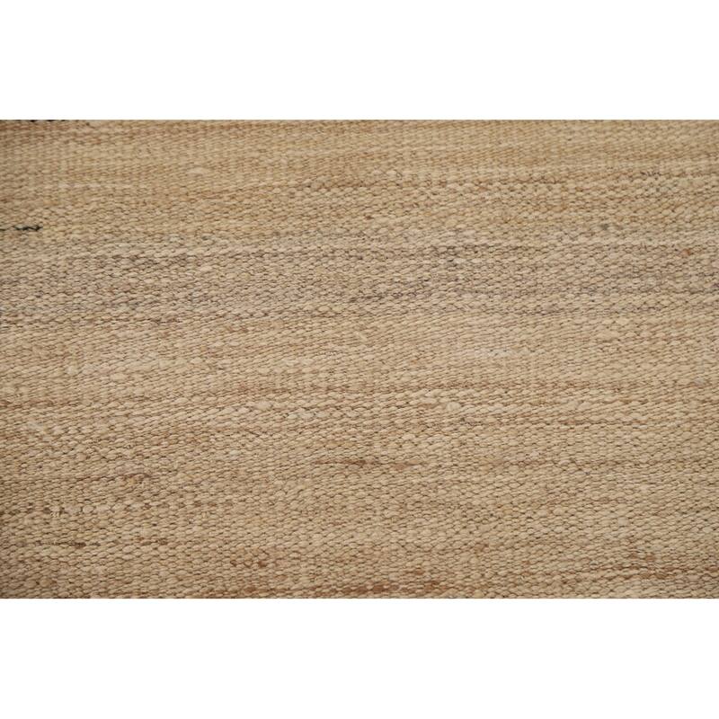 Earth Tone Kilim Modern Rug Flat-weave Reversible Wool Carpet - 4'3"x 5'10"