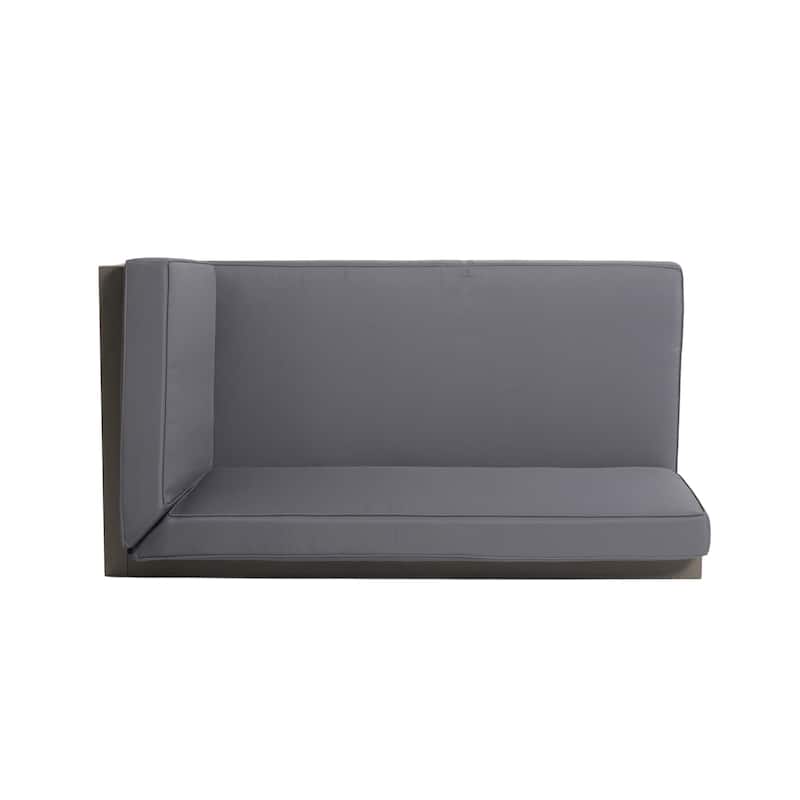 Brava Outdoor Acacia Wood X-Back Patio Sectional Sofa by Christopher Knight Home