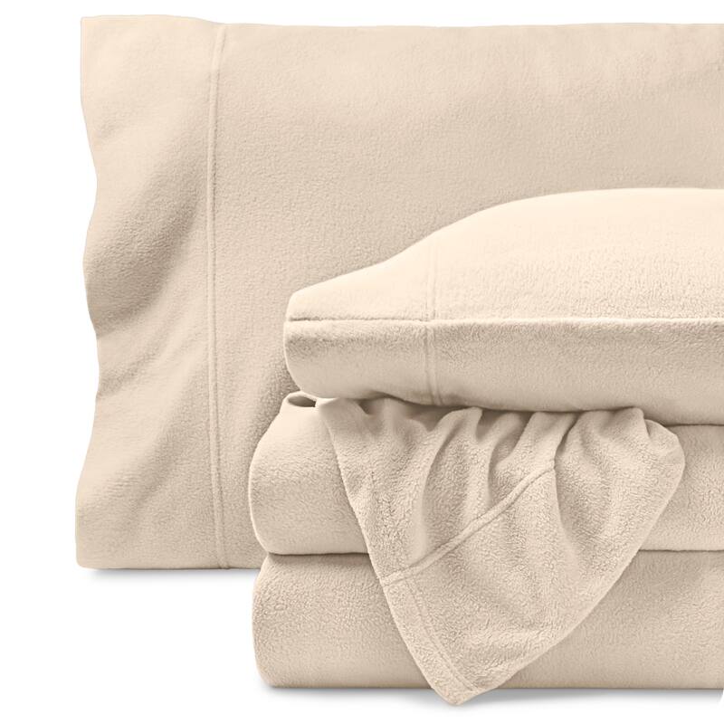 Bare Home Polar Fleece Deep Pocket Sheet Set - Twin - Sand