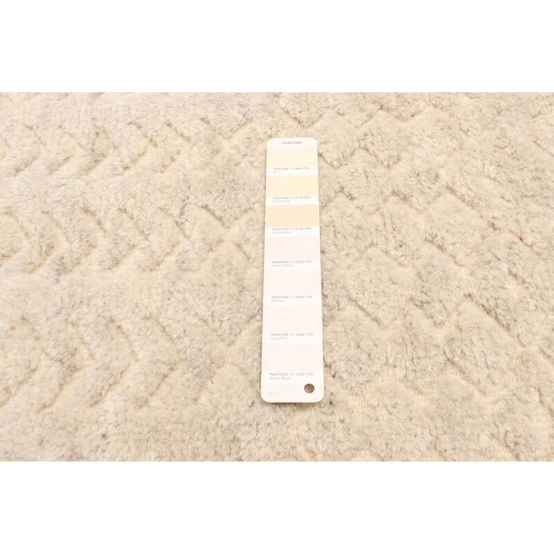 ECARPETGALLERY Hand-knotted Tangier Cream Wool Rug - 3'0 x 4'10
