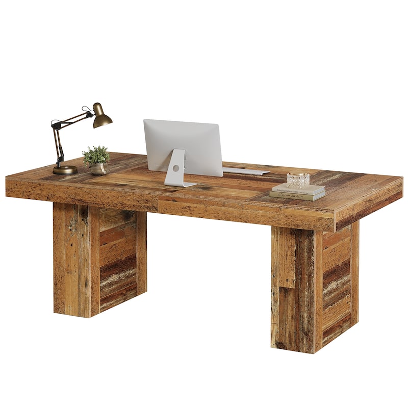 Large Executive Desk, Computer Desk, Home Office Writing Table, Conference Table Business Workstation for Working, Meeting