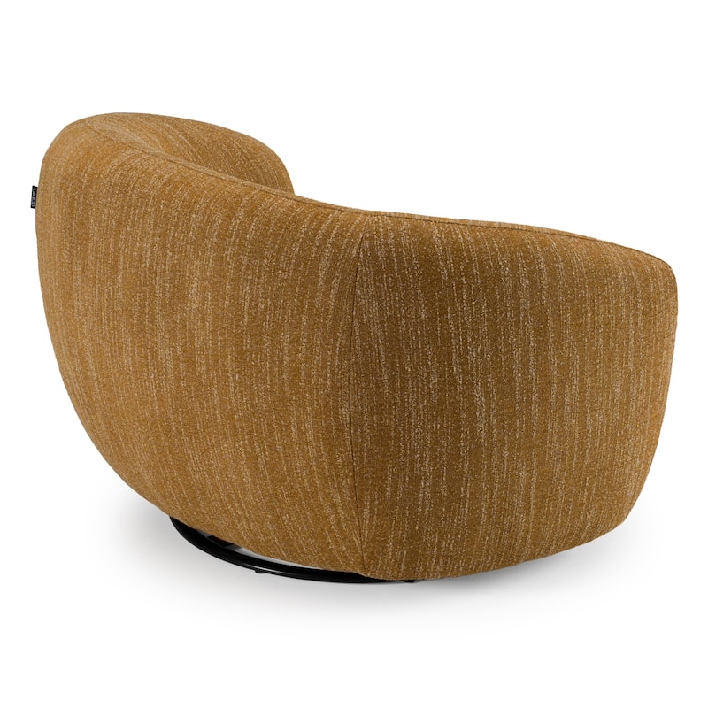 Divani Casa Norris Modern Mustard Fabric Swivel Accent Chair