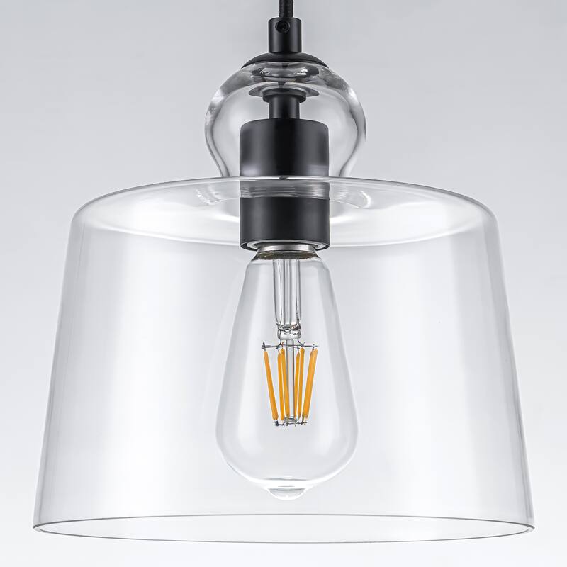 8.7" 1-Light Modern Mini Chrome/Gold/Matte Black Clear Glass Pendant Light for Kitchen Island Dining Room