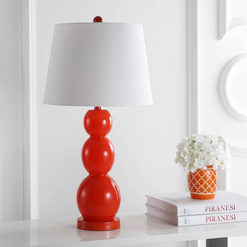 SAFAVIEH Lighting Natasha 28-inch Three Sphere Glass White Table Lamp (Set of 2) - 14"x14"x26.5" - 14Wx14Dx27H