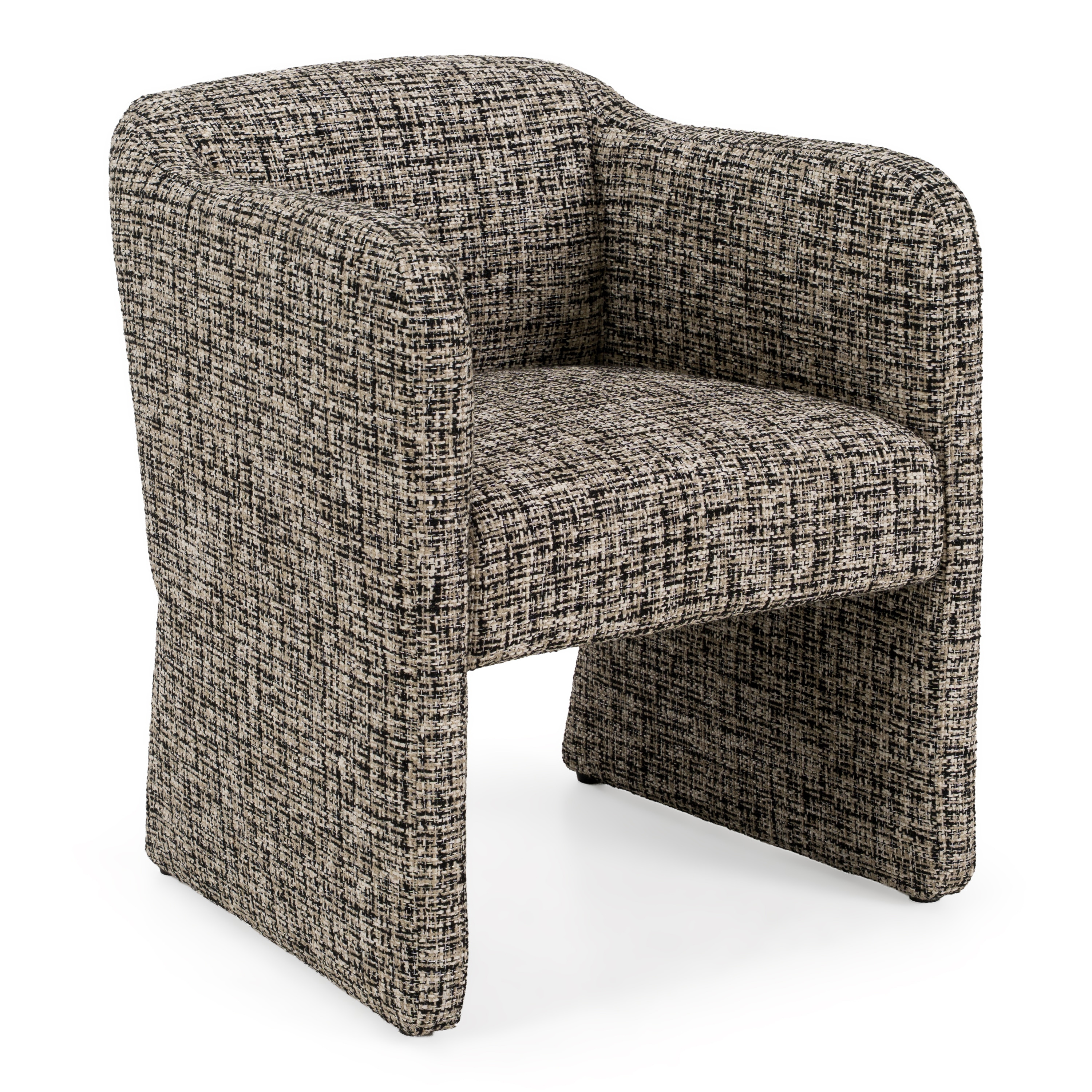 Oldford - Modern Beige & Black Fabric Dining Chair