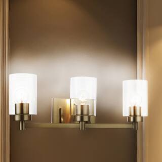 Yelena Brushed Nickel 3-Light Cylinder Clear Glass Shade Wall Sconce