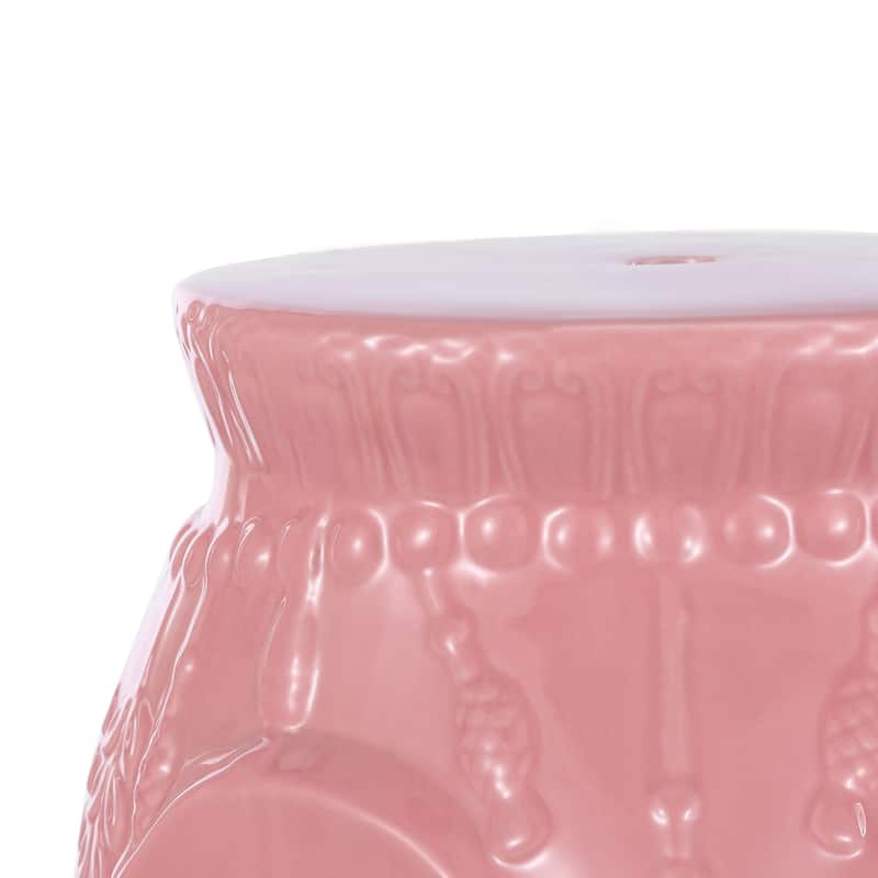 Lucky 18.5" Modern Bohemian Elephant Ceramic Garden Stool, by JONATHAN Y