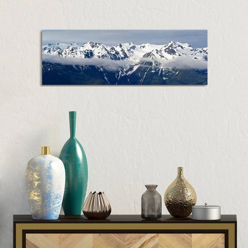 iCanvas "Snow-covered Mountains, Hurricane Ridge, Olympic National Park, Washington State" by Panoramic Images Canvas Print - 12x36x1.5