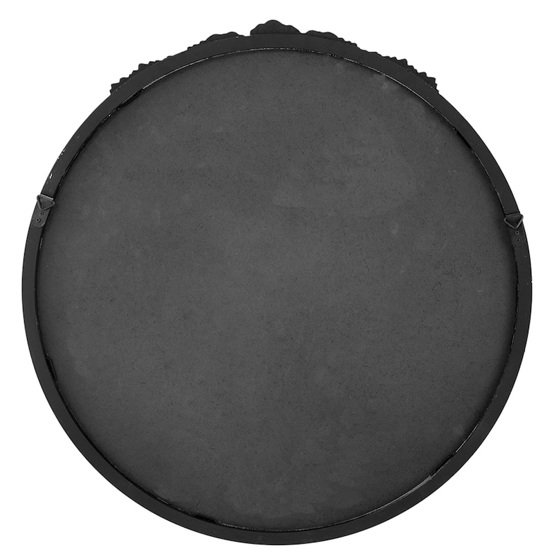 30"x30" Round Hand Carved Rose Antique Mirror Frame, Wall Mirror for Live space, Bathroom, Entryway Wall Decor