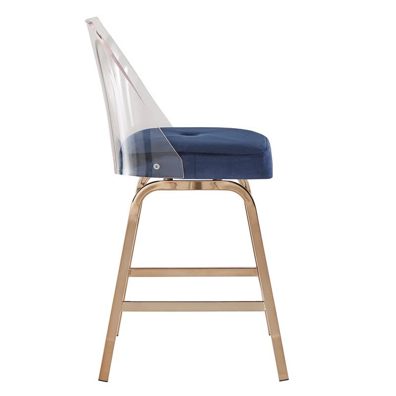 Lennox Velvet Counter Height Stools (Set of 2) by iNSPIRE Q Bold
