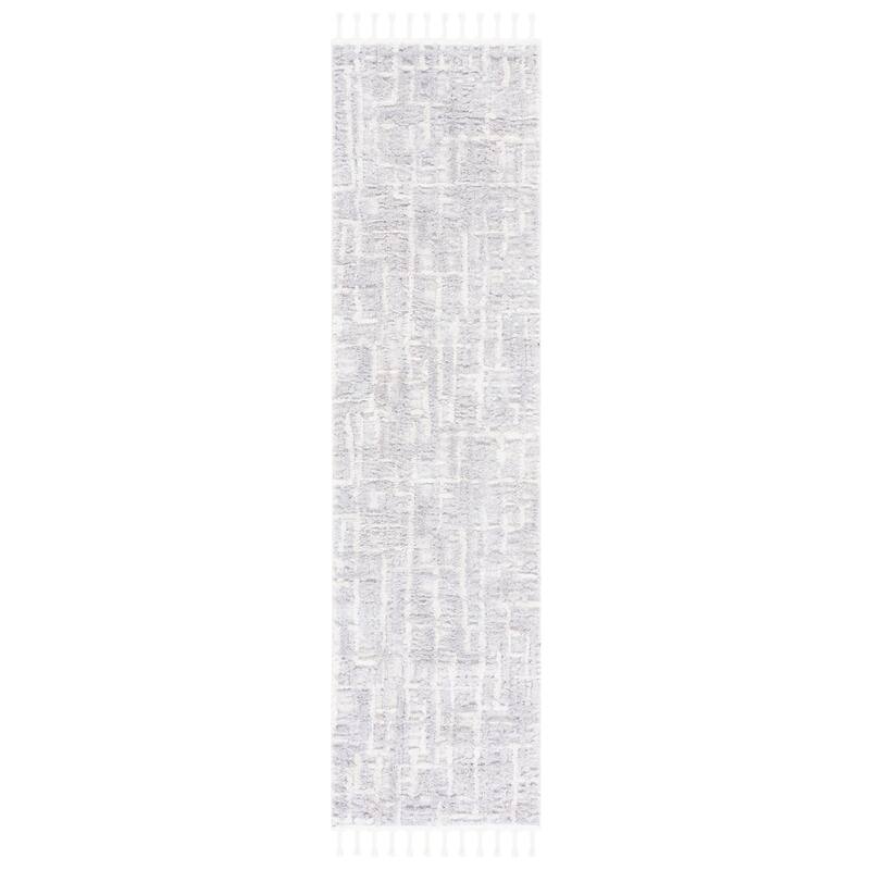 SAFAVIEH Handmade Marrakech Riva Traditional Rug - 2'2" x 8' Runner - Ivory/Dark Grey