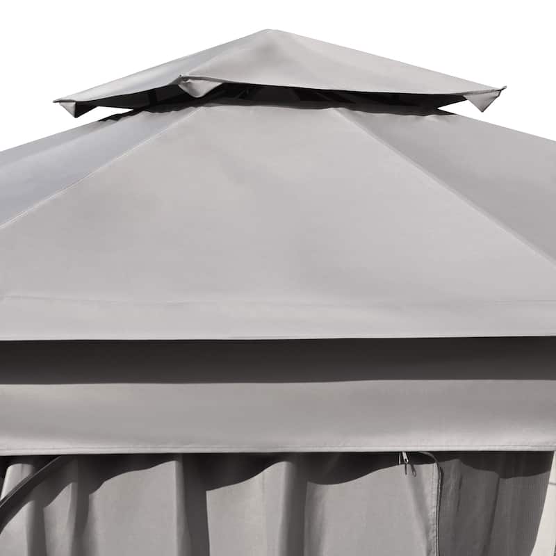Roomfitters 10x10 FT Outdoor Gazebo with Double Roofs, Canopy, Mosquito Netting & Privacy Screens for Shade or Rain