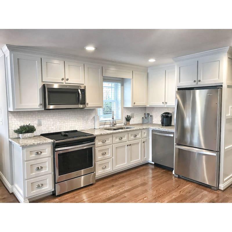 Block Mosaic 11 in. x 11 in. Marble Mesh-Mounted Mosaic Wall and Floor Tile