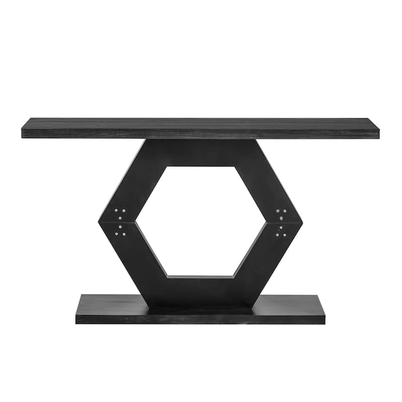 Elegant Entryway Console – Hexagonal Hollow-Leg Design with Premium Fir Veneer, Versatile for Hallway, Foyer or Living Room