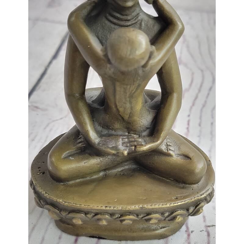 Tibet Art Tantra Buddhism Gilt Bronze Mandkesvara Yab-Yum On Lotus Buddha Statue