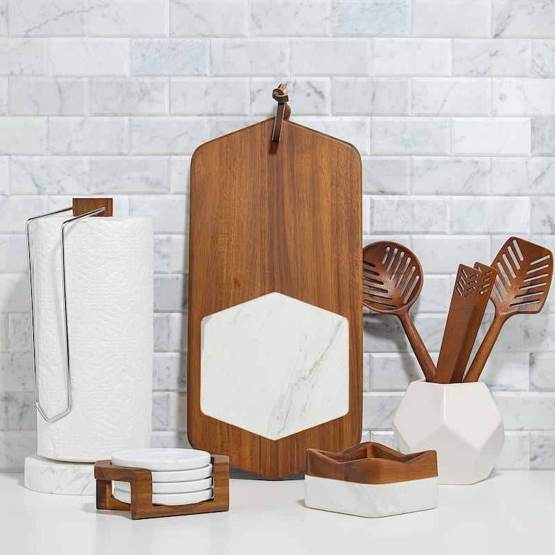 Nambe Chevron Paper Towel - 13”H, Base: 6”D