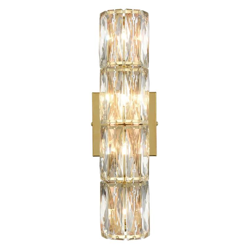 Emilia Modern 4-Light Crystal Wall Sconce - Brass
