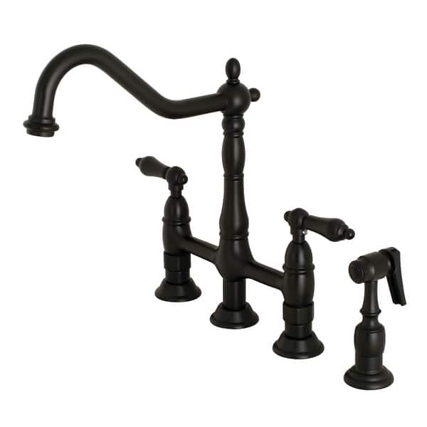 Heritage Bridge Kitchen Faucet with Brass Sprayer - On Sale ...