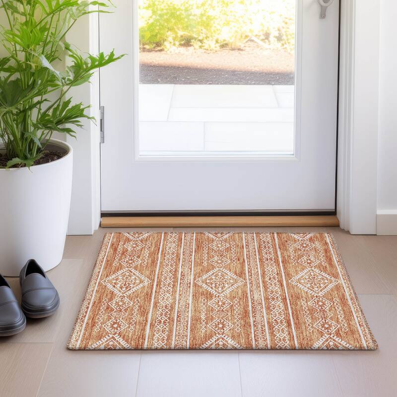 Premium Washable Super Soft Boho Globe Mayfield Rug - Copper - 1'8" x 2'6"