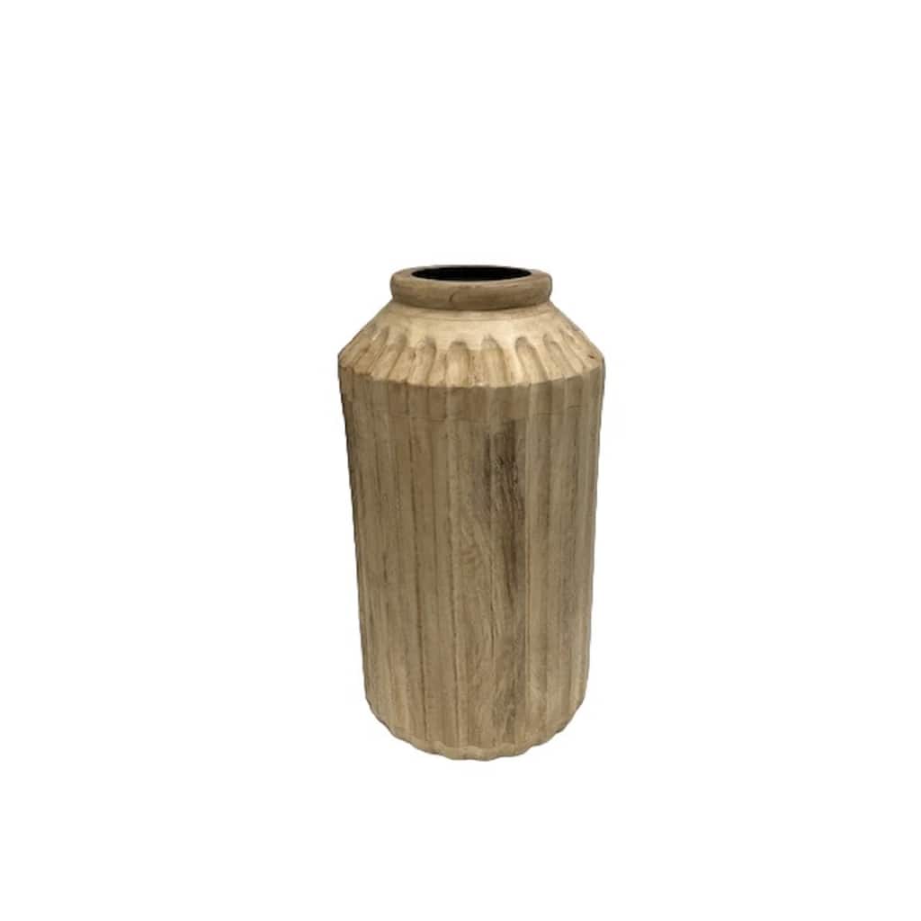 Fred Vase Mang Wood Lg L 7" x W 7" x H 14" Sun Bleached