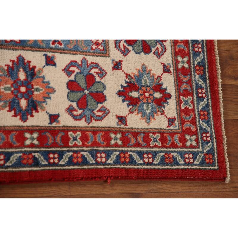 Red Traditional Kazak Area Rug Handmade Oriental Wool Carpet - 6'8" x 9'9"