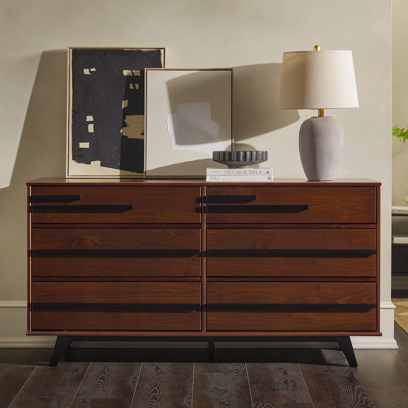 Middlebrook Designs Contemporary Solid Wood 6-Drawer Dresser - Walnut