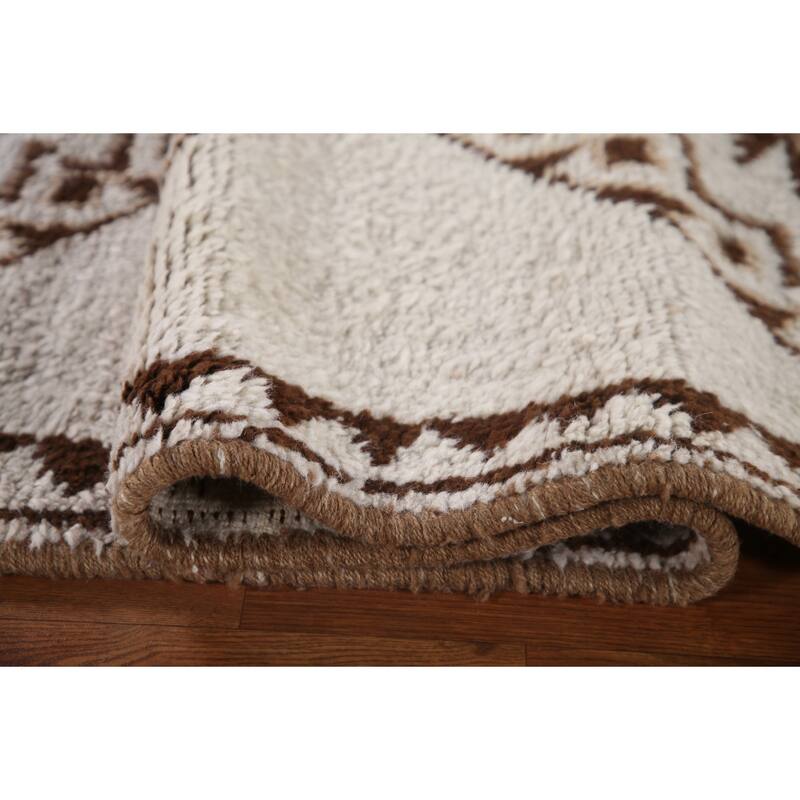 Natural Dye Tribal Anatolian Runner Rug Hand-knotted Wool Carpet - 3'3"x 11'11"