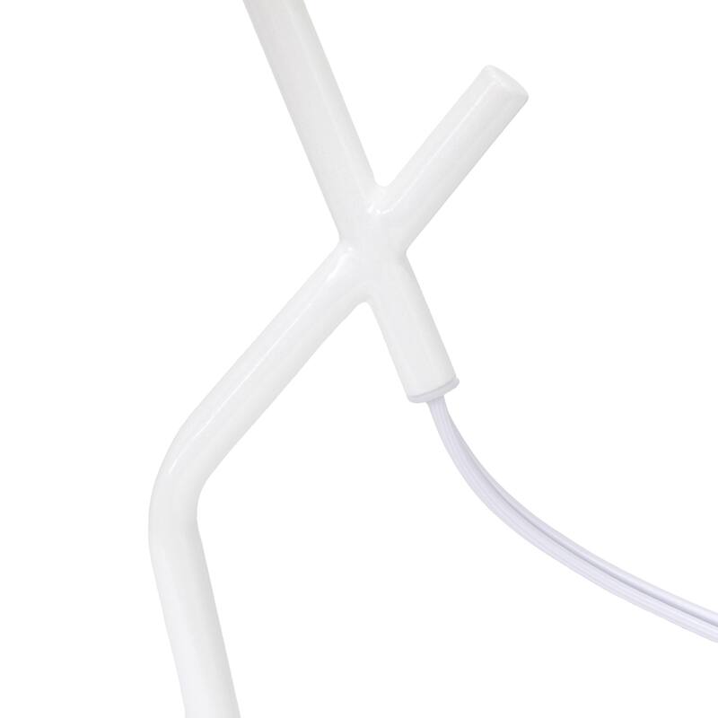 Abstract Angular Table Lamp with Drum Shade - 17" - White