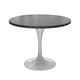 preview thumbnail 6 of 25, Verve Dining Table with a 36" Round Tabletop in White Steel Pedestal Black
