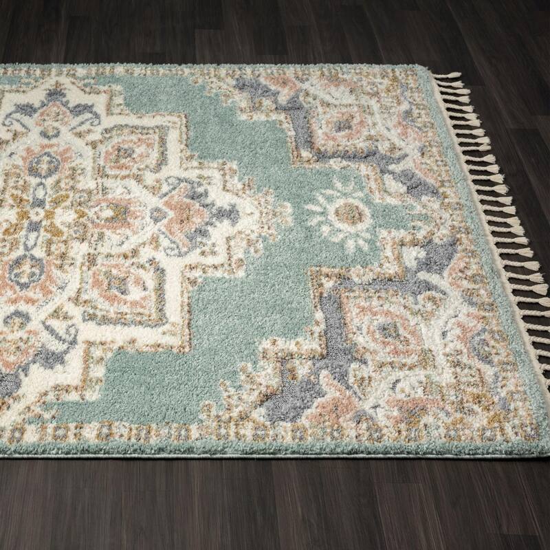 Luxe Weavers Indoor Southwestern Area Rug Boho Fringe Floor Cover