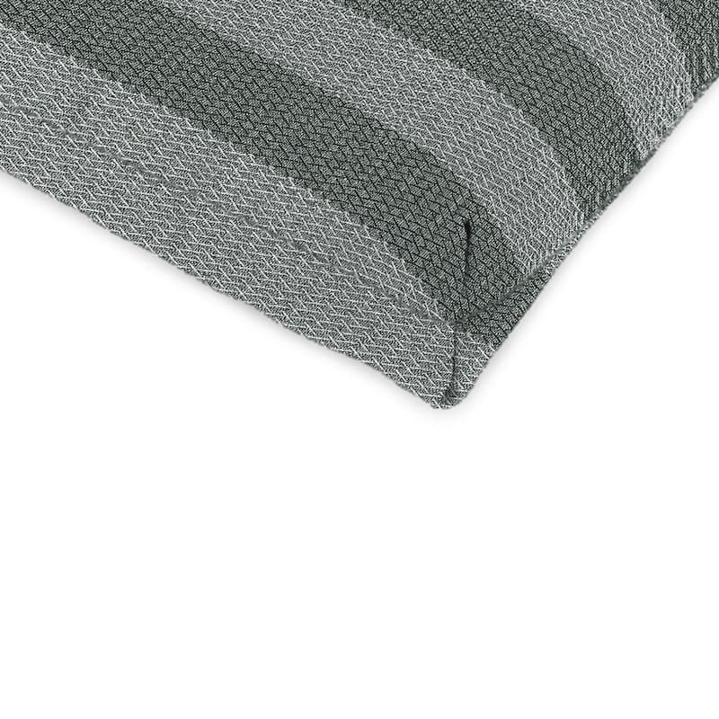 22" x 44" Grey Stripe Outdoor Chair Cushion with Ties and Loop - 44'' L x 22'' W x 4'' H