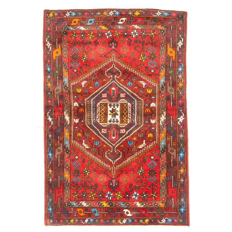 ECARPETGALLERY Hand-knotted Andelz Red Wool Rug - 4'1 x 6'1